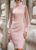 Turtleneck Slim-fit Sheath Dress
