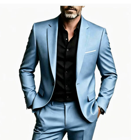 Men's Business-Casual Two-Piece Suit Set