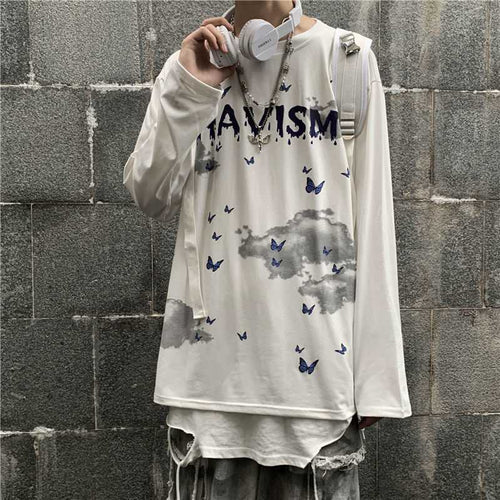 Long Sleeve Printed Loose Oversized t-Shirt