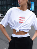 Oversized White T-shirt With Women's Print